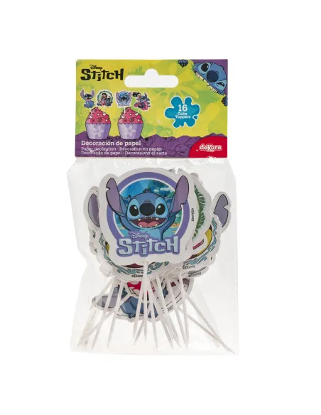 Set 16 toppers de papel Lilo y Stich Dekora