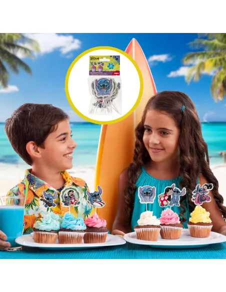 Set 16 toppers de papel Lilo y Stich Dekora