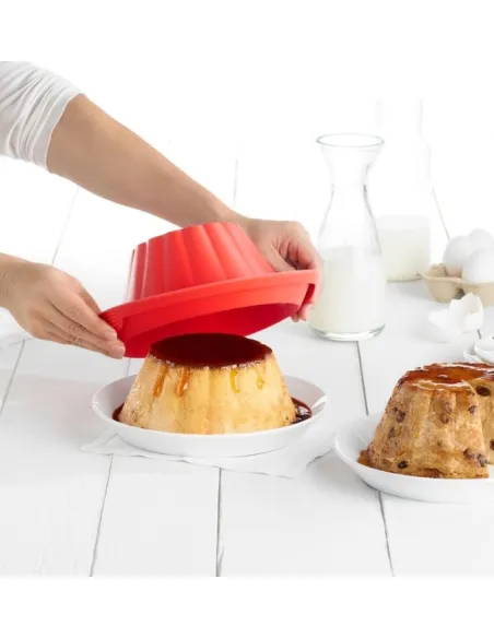 Molde de silicona para flan con plato de cerámica Lékué