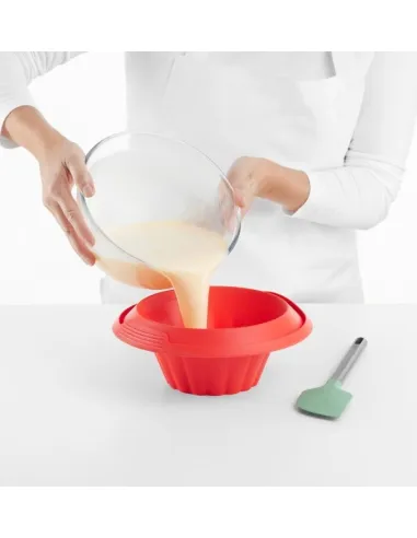 Molde de silicona para flan con plato de cerámica Lékué