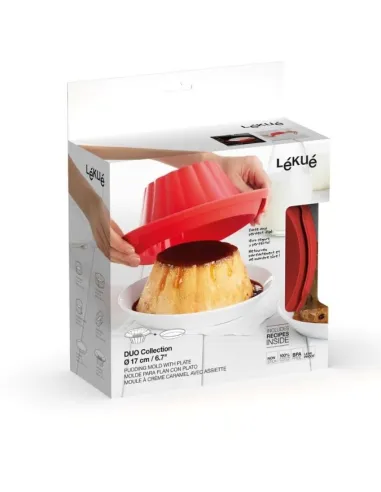 Molde de silicona para flan con plato de cerámica Lékué