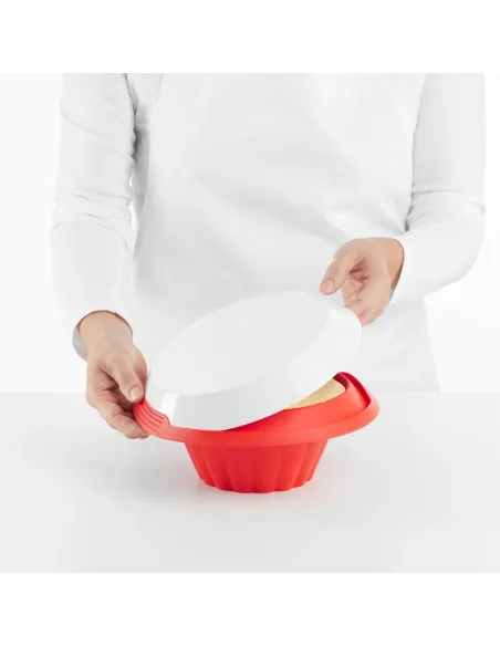 Molde de silicona para flan con plato de cerámica Lékué