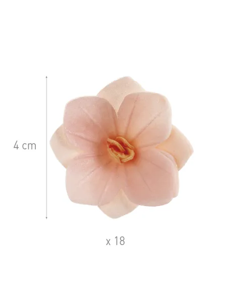 Set 18 Flores de oblea Rosa claro Dekora