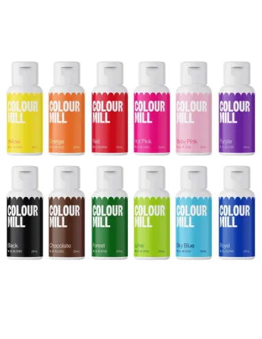 Set 12 colorantes en gel liposolubles Colour Mill