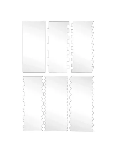Set 6 Scrapers acrílicos alisadores de contornos PastKolor