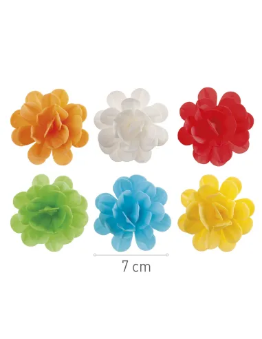 Set 6 Rosas de oblea colores surtidos Dekora