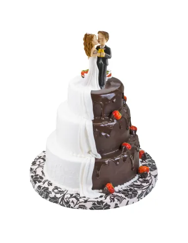 Figura novios con copa y beso 16 cm