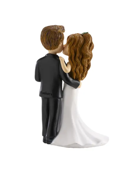 Figura novios con copa y beso 16 cm