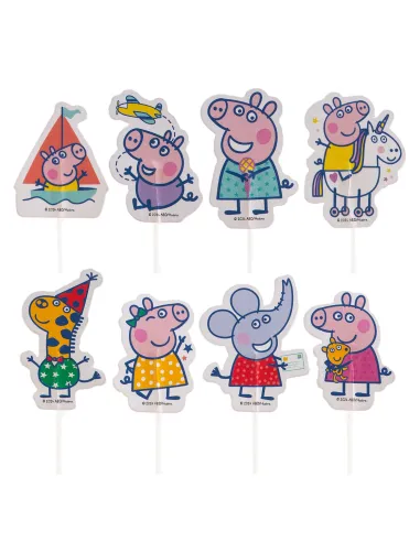 Set 16 toppers de papel Peppa Pig Dekora