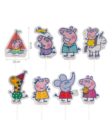 Set 16 toppers de papel Peppa Pig Dekora