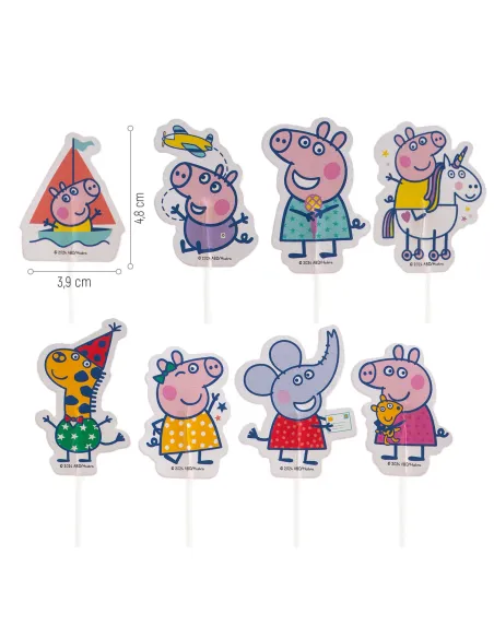 Set 16 toppers de papel Peppa Pig Dekora