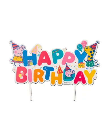 Topper de papel para tarta Happy Birthday Peppa Pig Dekora