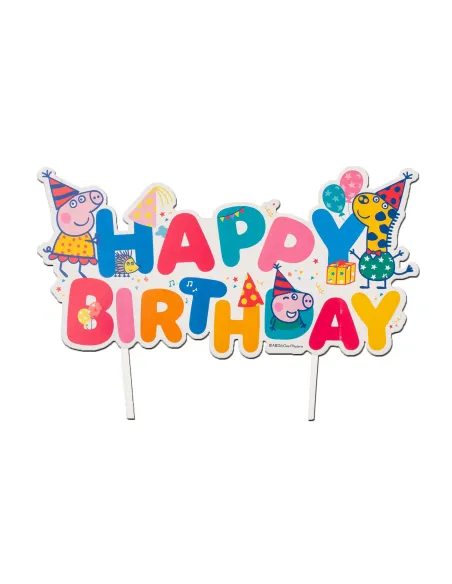Topper de papel para tarta Happy Birthday Peppa Pig Dekora