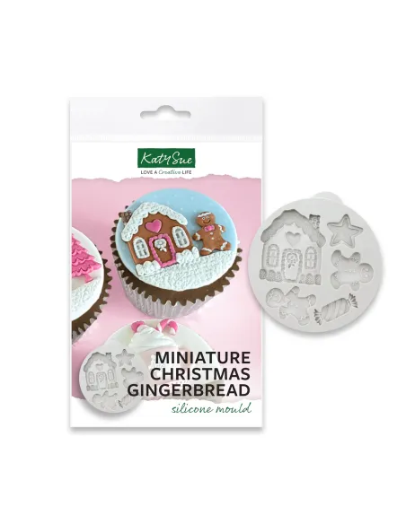 Molde silicona miniatura Muñeco y Casa de Jengibre Katy Sue