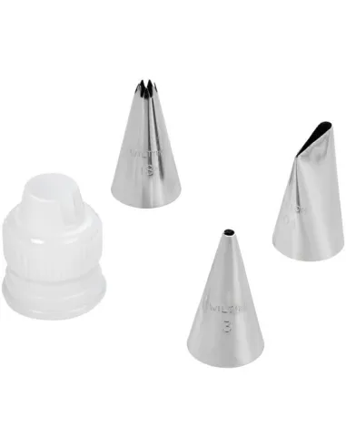 Set 3 boquillas (3, 18 y 104) y adaptador Wilton