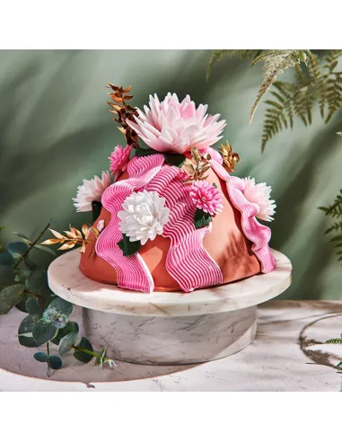 Flor de oblea Rosa Pastella rosa Ombre 12,5 cm Funcakes