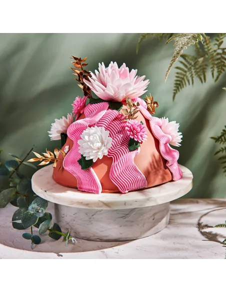 Flor de oblea Rosa Pastella rosa Ombre 12,5 cm Funcakes