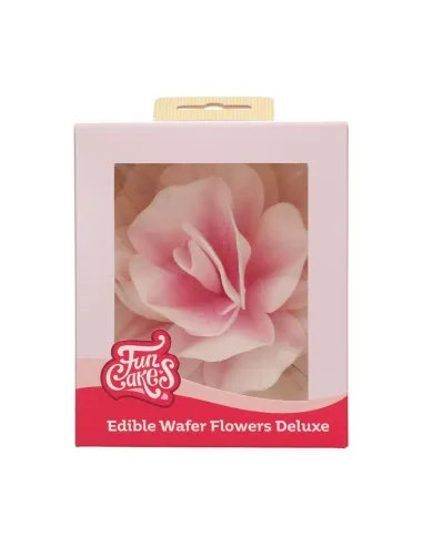 Flor de oblea Rosa Pastella rosa Ombre 12,5 cm Funcakes
