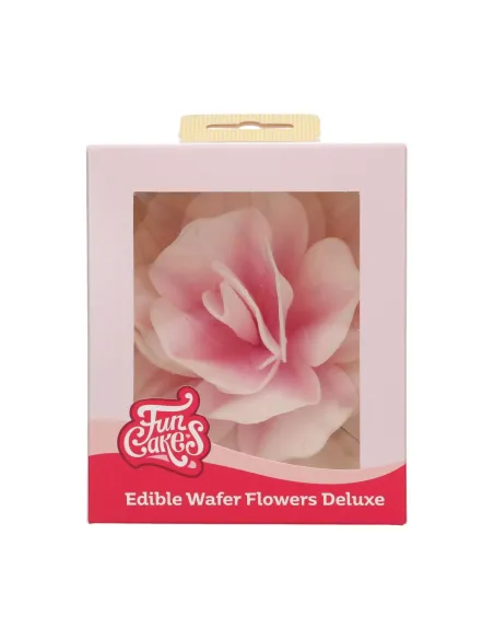 Flor de oblea Rosa Pastella rosa Ombre 12,5 cm Funcakes
