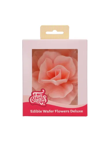 Flor de oblea Rosa Pastella rosa 12,5 cm Funcakes