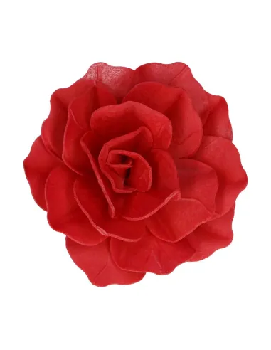 Flor de oblea Rosa Pastella roja 12,5 cm Funcakes