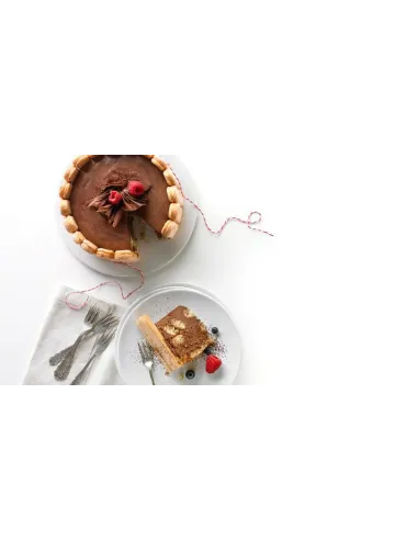 Molde Charlotte desmontable rojo con plato Lékué 18 cm