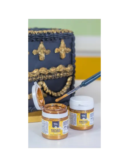 Pintura metalizada Dorada 35 ml Azucren