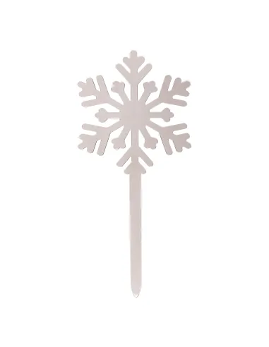 Topper Plata para tarta Copo de Nieve Dekora