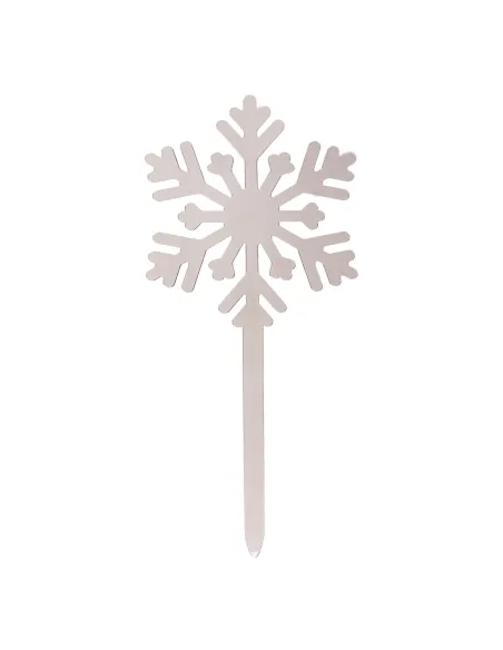 Topper Plata para tarta Copo de Nieve Dekora