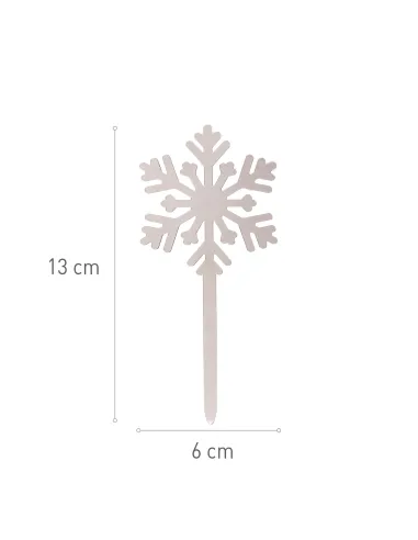 Topper Plata para tarta Copo de Nieve Dekora