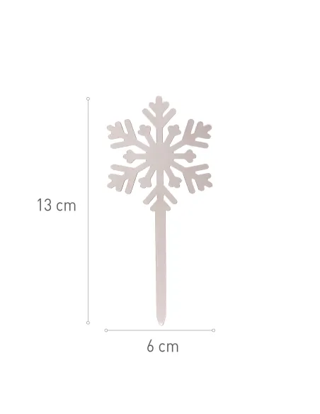 Topper Plata para tarta Copo de Nieve Dekora