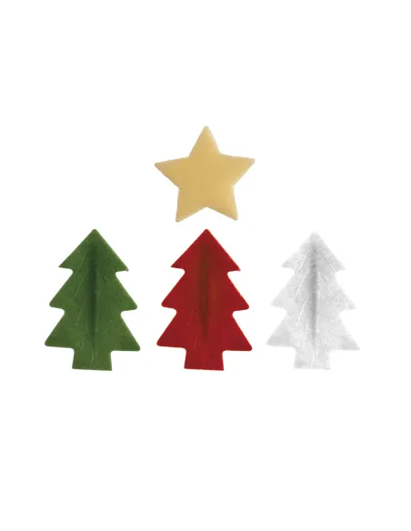 Set 26 Decoraciones de oblea Abetos y Estrellas de Navidad Dekora