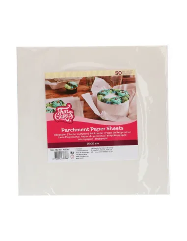 Set 50 hojas Papel pergamino 25 x 25 cm Funcakes