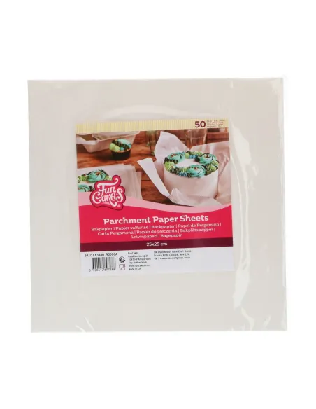 Set 50 hojas Papel pergamino 25 x 25 cm Funcakes