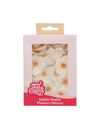 Set 18 Flores de oblea Hortensias Blancas 3,7 cm Funcakes