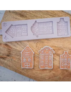 Molde silicona Casas Holandesas Navidad Karen Davies