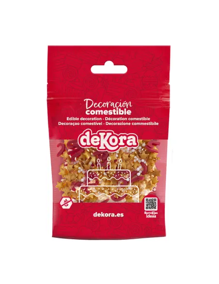 Sprinkles mix Estrellas, Bastones y Bolitas Navidad Dekora