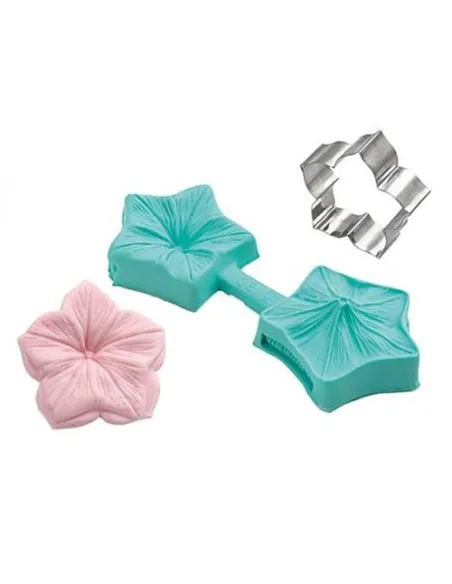 Set cortador y molde de silicona Petunia Silikomart