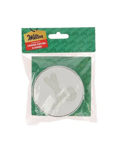 Cortador de galletas y sello Bastón de caramelo Navidad Wilton
