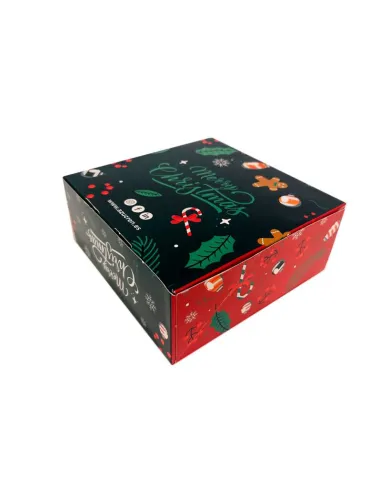 Caja 4 cupcakes roja y verde con ventana Navidad Azucren