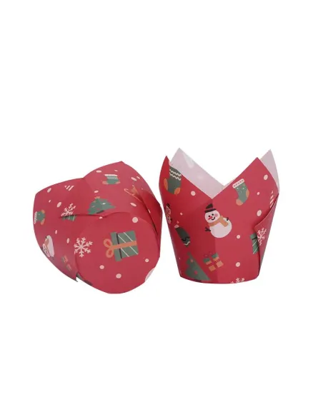 Set 50 Cápsulas muffins Rojas Navidad Azucren