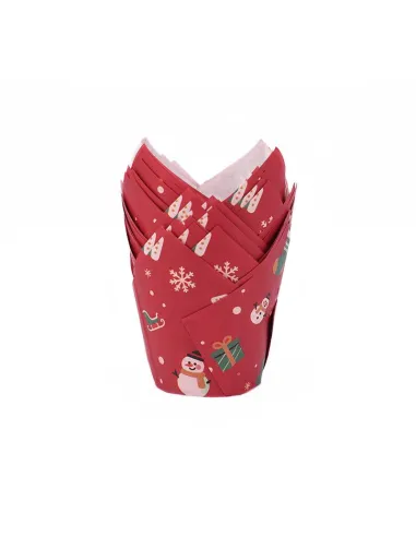 Set 50 Cápsulas muffins Rojas Navidad Azucren