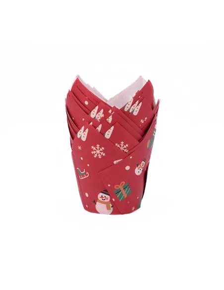 Set 50 Cápsulas muffins Rojas Navidad Azucren