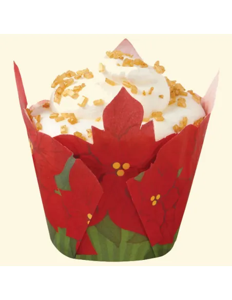 Mini cápsulas plisadas Poinsettia