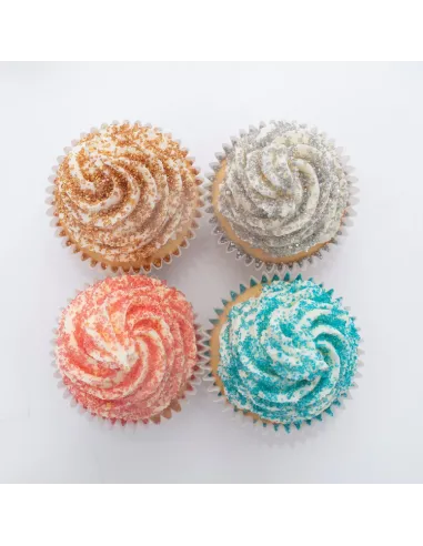 Set 4 botes purpurina comestible y estrellas Navidad PME