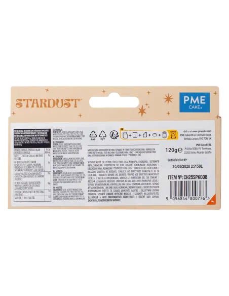 Set 4 botes purpurina comestible y estrellas Navidad PME