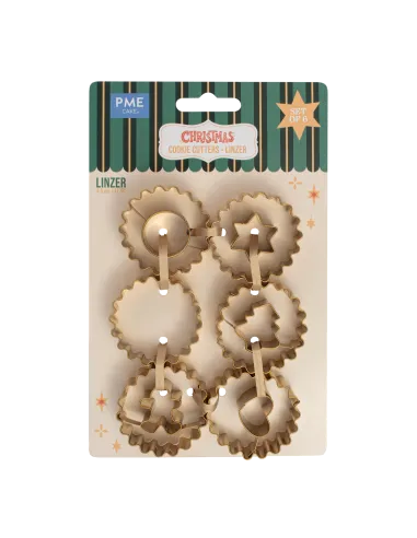Set 6 cortadores ondulados linzer Navidad PME