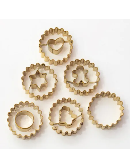 Set 6 cortadores ondulados linzer Navidad PME