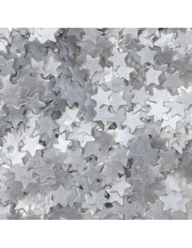 Sprinkles Estrellas Plata con purpurina Navidad PME