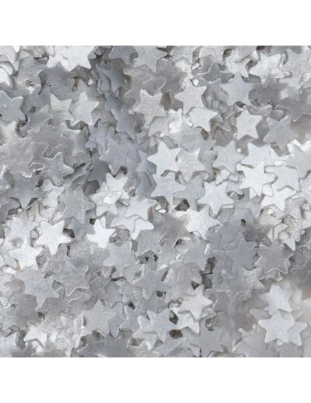 Sprinkles Estrellas Plata con purpurina Navidad PME